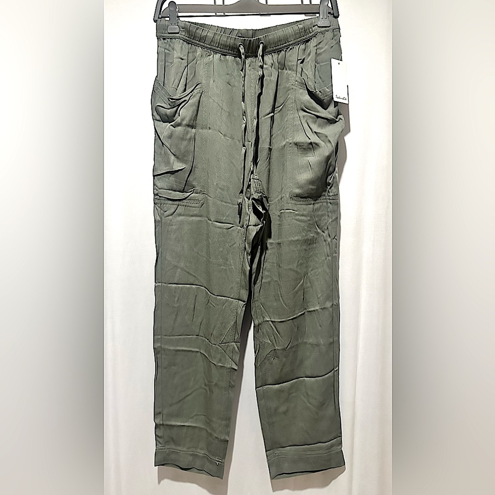 Splendid - Army Green Pull On Drawstring Soft Linen Pants Women’s - Size S